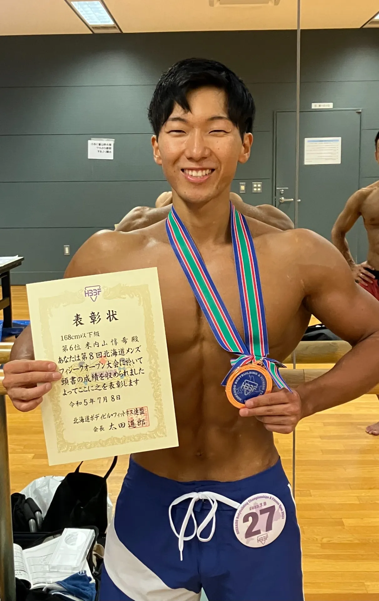 札幌メンズフィジーク 米内山惇希インストラクターが入賞